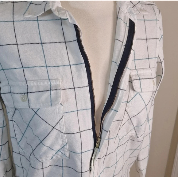 J. Crew 1/4 zip flannel plaid over sized shirt - Picture 3 of 10